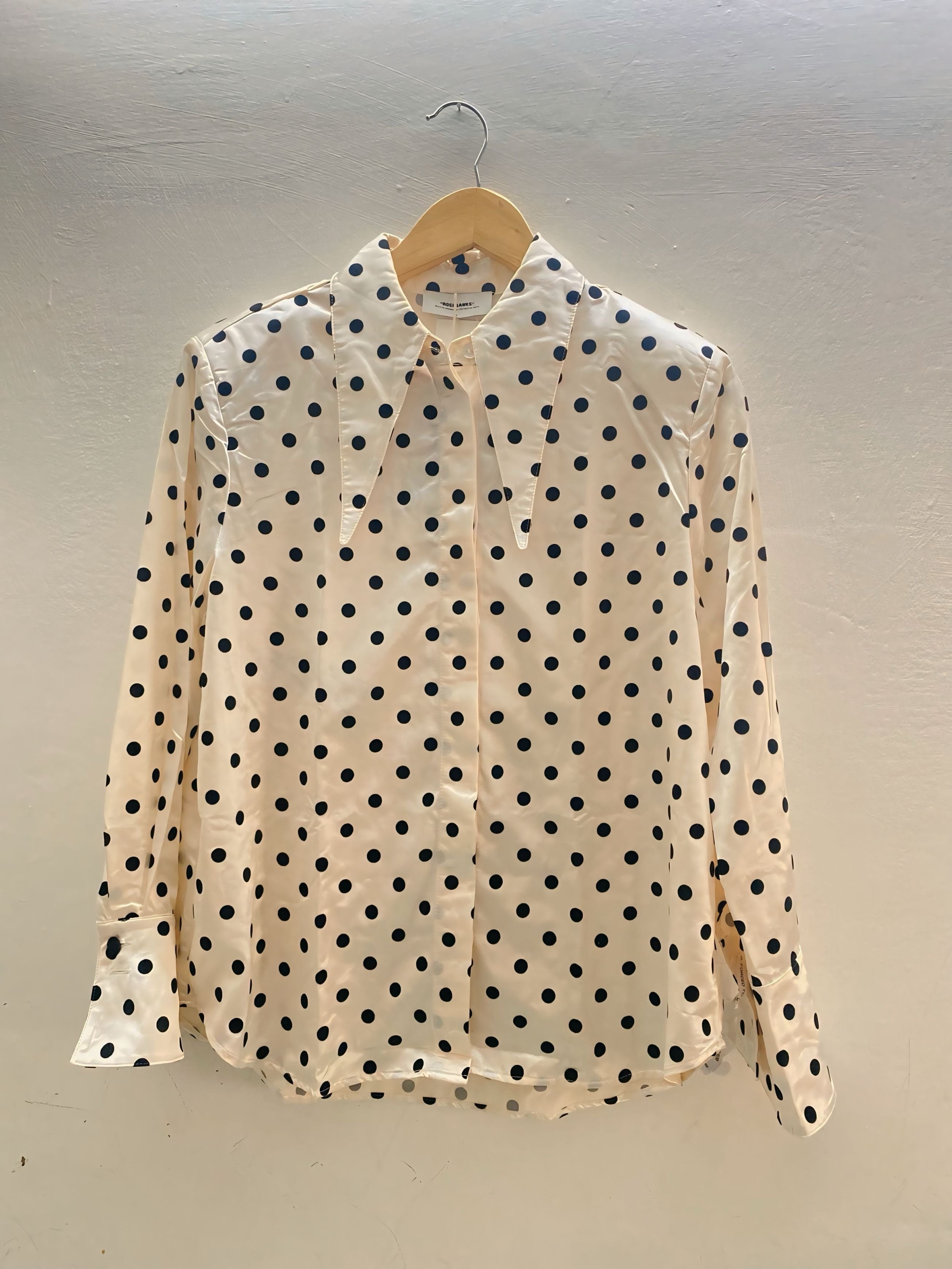 Polka dot satin shirt