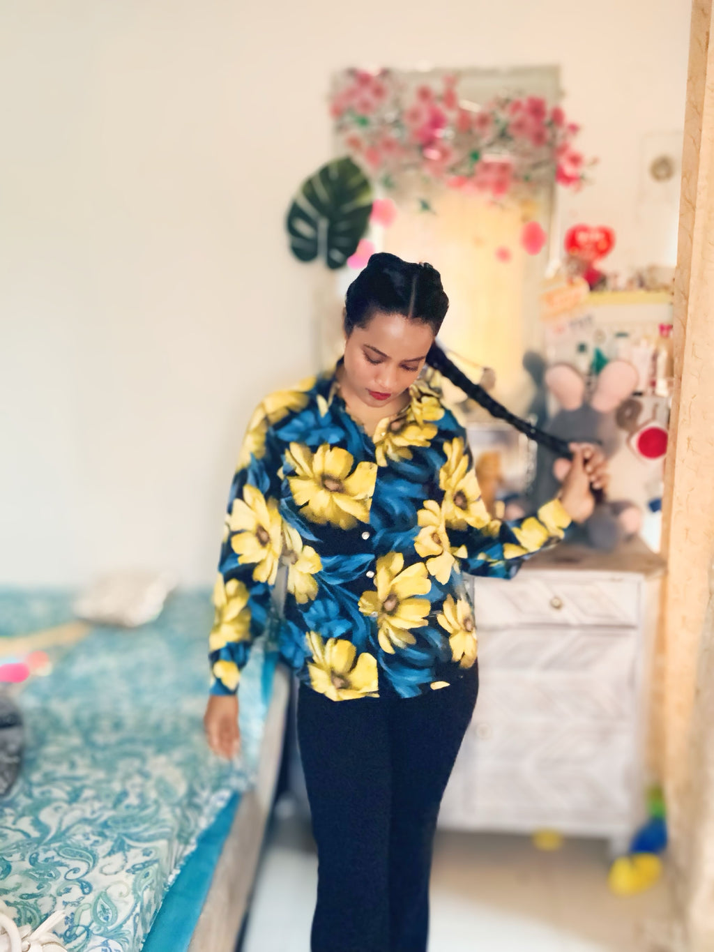Floral print shirt .